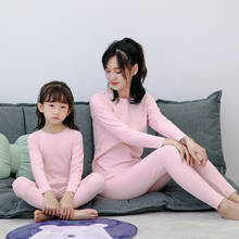 Seamless Thermal Mommy and Daughter Matching Outfits Pajamas Sets Family Look Mother Daughter Son Homewear Cotton Pyjamas Kids 2024 - buy cheap