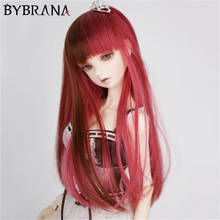 Bybrana peruca 1/3 1/4 bjd sd msd, perucas longas e retas, sintéticas, fibra de alta temperatura para bonecas 2024 - compre barato