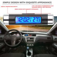 Termómetro Digital con retroiluminación para coche, pantalla LCD 2 en 1 para vehículo, calendario, salida de ventilación, Clip de plástico 2024 - compra barato
