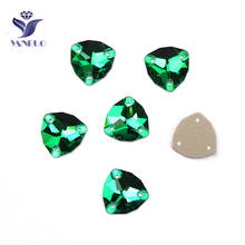 Yanruo 3272 triliante gordo triângulo esmeralda costura enfeites pedras e cristais costura em strass aplique para joia 2024 - compre barato