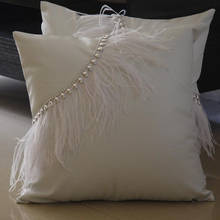 Cojín suave de lujo #686, pluma de lujo y PU Dec para cama de casa, color blanco sin relleno, 45cm/18 ", venta al por mayor 2024 - compra barato