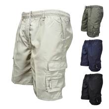 Casual Summer Men Shorts Solid Color Multi-pockets Drawstring Baggy Cargo Shorts Pants Fashion Plus Size For Men's Clothings hot 2024 - buy cheap