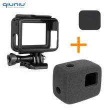 QIUNIU-Montura de marco estándar + espuma para parabrisas, esponja reductora de ruido del viento + soporte de cámara para GoPro Hero 5/6/7 Go Pro, accesorios 2024 - compra barato