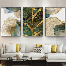 Arte abstrata para parede, tela de folha e baú, impressão, imagem decorativa nórdica, pintura, decoração moderna para sala de estar 2024 - compre barato