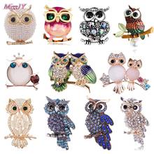 13 Styles Alloy Animal Owl Rhinestones Brooch Vintage Shell Enamel Pins and Brooches for Women Men Clothes Scarf Jewelry 2024 - buy cheap