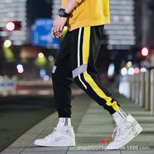 Calças de carga de streetwear japonês 2021 nova cor retalhos hip hop joggers calças moda masculina sweaptpants 2024 - compre barato