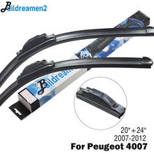 Buildreamen2 Car Wiper Blade Windscreen Rubber Wiper For Peugeot 4007 Fit Hook Arms 2007 2008 2009 2010 2011 2012 2024 - buy cheap
