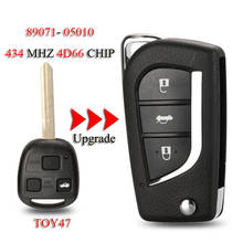 Kutery chave do carro inteligente remoto, atualização para toyota yaris avensis corolla carina 2/3 botões 434mhz 4d66 chip id: 89071-05010 2024 - compre barato