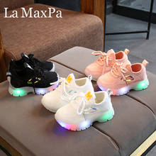 Size 21-30 Glowing Sneakers Boy Sports Laces Mesh Chidlren Casual Shoes Baby  Breathable LED Shoes Flashing Lights Girls Shoes 2024 - buy cheap