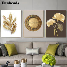 triptych Golden Ginkgo Leaf Wheat Ear diamond painting 5d diamond embroidery Abstract Art diamond Mosaic home decortion FF4049 2024 - buy cheap