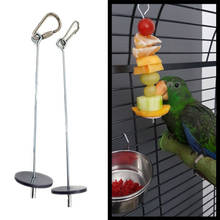 New High Quality Pet Parrots Birds Food Holder Support Stainless Steel Fruit Spear Stick Meat Fruit Vegetable Skewer 2024 - buy cheap
