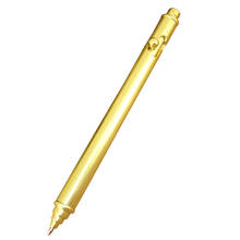 ACME 2021 Newest Pure Brass Ballpoint Pen 56g Copper Heavy Tactical Self Defense Pens Gun Style Square Propelling Ball Pen 2024 - buy cheap