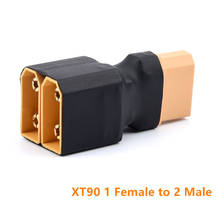 Xt90 adaptador de conector macho/fêmea, uma fêmea para dois machos, adaptadores para carro, avião, heli, lipo, bateria esc 2024 - compre barato