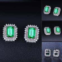 Vintage Emerald cz Stud Earring 925 sterling silver Jewelry Engagement Wedding Earrings for Women Bridal Statement Party Gift 2024 - buy cheap