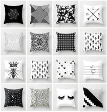 Geometric Cushion Cover Black and White Cotton Polyester Throw Pillow Case Geometric Art Cushion Nordic Decorative Throw Pillows 2024 - compre barato