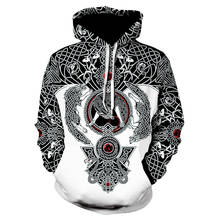 Winter Vintage 3D Printed hoodie Casual Coat Eagle Vikings Fashion Jacket Personality Teens hoodies harajuku black Sweatshirt 2024 - buy cheap