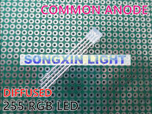 LEDs rectangulares de 255 diodos RGB, transparentes difuminado, ánodo común/cuadrado de cátodo, 2x5x5mm, diodos rojo, verde y azul, 50 Uds. 2024 - compra barato