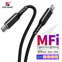 SAN GUAN MFI Certified PD 18W USB C to Lightning C94 Fast Charger Cable for iPhone 11/12 Pro,iPad iPod  USB Type C Charg Cable 2024 - buy cheap