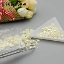 Ivory/white 2mm~6mm Nail Art Imitation Pearl 500pcs Half Round Flat Back ABS Resin Rhinestone Use for Jewelry Decoration 2024 - buy cheap