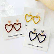 Korean Clip On Earrings Hoop Heart Big Pendant Clip Earring No Piercing Ladies Large Fashion Simple Jewelry Accesories For Women 2024 - buy cheap