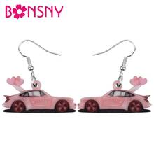 Bonsny Acrylic Valentine's Day Love Balloon Sports Car Earrings Drop Dangle Jewelry For Women Girls Teens Charm Decorations Gift 2024 - buy cheap