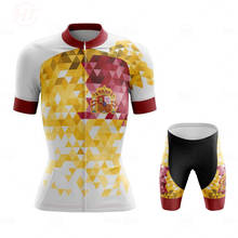 Spain Women Road Bike Suit Cycling Clothing Maillot Ropa Ciclismo Summer Short Sleeve Jersey Set MTB Clothes Female bicycle 2024 - buy cheap