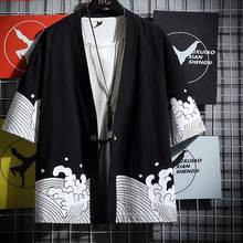 Japanese Kimono Man Haori Yukata Asian Streetwear Samurai Costume Cardigan Kimono Shirt Men Traditional Japanese Kimonos 10879 2024 - buy cheap