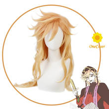 Peluca larga amarilla de Anime Demon Slayer Douma, pelo de fibra resistente al calor con degradado Kimetsu no Yaiba, gorro de fiesta 2024 - compra barato