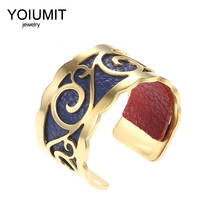 Cremo DIY Charm Bague Femme Acier Inoxydable Interchangeable Leather Rings For Women Birthday Gift  Gold Goth Bague 2024 - buy cheap