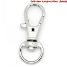 Розница DoreenBeads, рандомные застежки для кольца для ключей, серебристого цвета, 3,2 см x 1,3 см, 50 шт. 2024 - купить недорого
