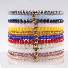 Momiji-Pulseras de cuentas hechas a mano para mujer, brazaletes simples de cristal colorido, cuentas de oro rosa rojo, regalo 2024 - compra barato