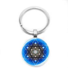 2019 nova zen pingente amuleto de vidro cabochão chaveiro mandala sorte amuleto carro chaveiro pingente de jóias presente 2024 - compre barato