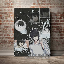 Pintura em tela de anime personagem death note, pintura em tela para decoração de parede, arte para quarto, estudo, casa, sala de estar, decoração, pôster 2024 - compre barato