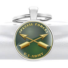 Llaveros Vintage de cristal y bronce para hombres y mujeres, llaveros de las Fuerzas Especiales del Ejército de los EE. UU., joyería para decorar regalos, novedad 2024 - compra barato