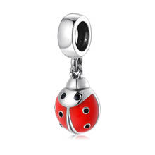 2020 Real 925 Sterling Silver Ladybug Beads Colorful Cubic Zirconia Fit Original Europeu Charms Bracelet Jewelry Making 2024 - buy cheap