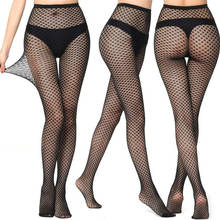 YRRETY Women Sexy Transparent Slim Fishnet Pantyhose Club Party Net Holes Black Tights Thigh High Stockings Mesh Grid Pantyhose 2024 - buy cheap