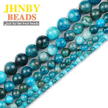 JHNBY apatitas Piedra Natural 4,6. 8.10.12MM espaciadores redondos cuentas sueltas para la fabricación de joyas DIY pulseras collar accesorios 15'' 2024 - compra barato