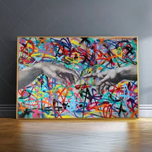 Креативная Картина на холсте «рука в руке» с граффити, HD плакаты и принты, Настенная картина для гостиной, домашний декор 2024 - купить недорого