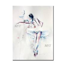 Pintura al óleo abstracta de una bailarina, pintura al óleo sobre lienzo pintada A mano, hermosas pinturas modernas, arte de pared, decoración del hogar 2024 - compra barato