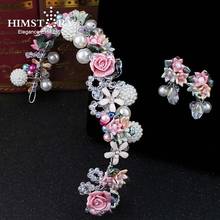 Himstory Spring New Colorful Charming Ceramic Flower Hairband  Hair Jewelry Bridal Wedding Dress Party Holiday Headpiece 2024 - buy cheap