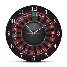 Poker Roulette Wall Clock With Black Metal Frame Las Vegas Game Room Wall Art Decor Timepiece Clock Watch Gambling Casino Gift 2024 - buy cheap