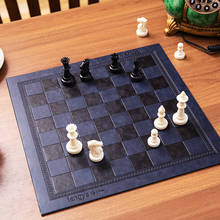 Chessboard dobrável 35mm, tabuleiro de couro 33.7*33.7cm com dupla face dobrável para xadrez e jogos internacionais 2024 - compre barato