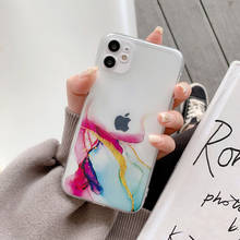 Watercolor Painting Phone Case For iPhone 12 mini 11 Pro Max X XR XS Max 7 8 6s Plus SE 2020 Clear Soft TPU marble Back Cover 2024 - купить недорого