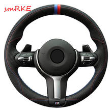 Black Suede Leather Car Steering Wheel Cover for BMW F87 M2 F80 M3 F82 M4 M5 F12 F13 M6 F85 X5 M F86 X6 M F33 F30 2024 - buy cheap