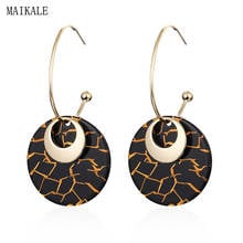 MAIKALE Bohemian Big Round Drop Earrings for Women Resin Acrylic Gold Color Hook Large Hanging Earrings Party Jewelry Charm Gift 2024 - buy cheap