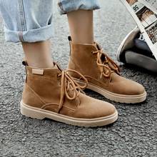 PXELENA Hot Women Short Boots Low Heels Lace Up Round Toe Faux Suede Ankle  Lady Comfort Casual Daily Shoes Big Size 2024 - buy cheap
