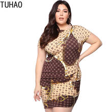 TUHAO 2020 Summer Dress for Mother Middle Age Women Plus Size 5XL 4XL 3XL Vintage Retro Printed Dresses Casual Female Dress WM70 2024 - buy cheap