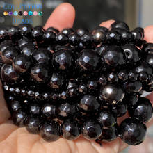 Natural Faceted Black Agates Onyx Stone Loose Round Beads For Jewelry Making 4-12 MM DIY Bracelets Accessories Wholesale 2024 - buy cheap