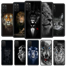 Чехол для телефона Samsung Galaxy S20 Ultra FE 5G S10 Lite S9 S8 Plus S7 Edge S10e, черный чехол из ТПУ с изображением волка, Льва, животных 2024 - купить недорого
