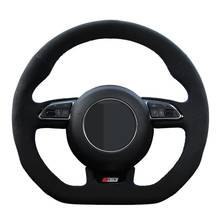 Car Steering Wheel Cover Genuine Leather Suede For Audi S1 8X S3 8V Sportback S4 B8 Avant S5 8T S6 C7 S7 G8 RS Q3 8U SQ5 8R 2024 - buy cheap